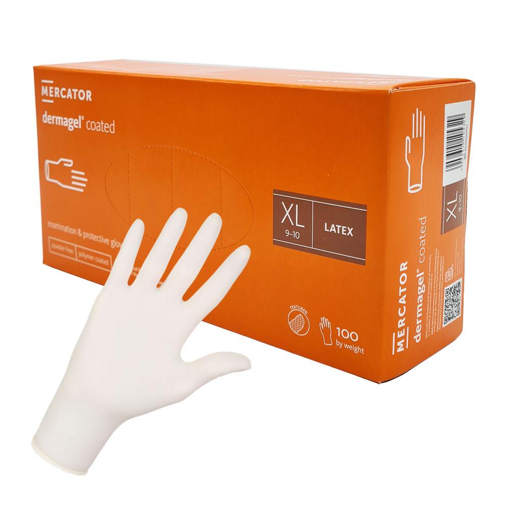 Latex Gloves Mercator Dermagel Coated 100 Pcs