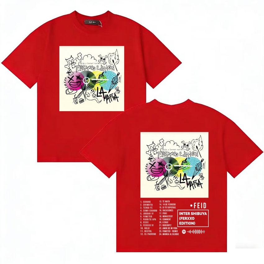 Feid Inter Shibuya La Mafia Album Tee Harajuku Cotton Streetwear Cozy Short Sleeve TShirt High Quality Oversized Casual Tshrits S