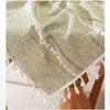 Rectangular Restaurant Decorative Fabric European Striped Jacquard Cotton Linen Table Cloth Hollow Tassel Dust-proof and Stain Proof Tablecloths