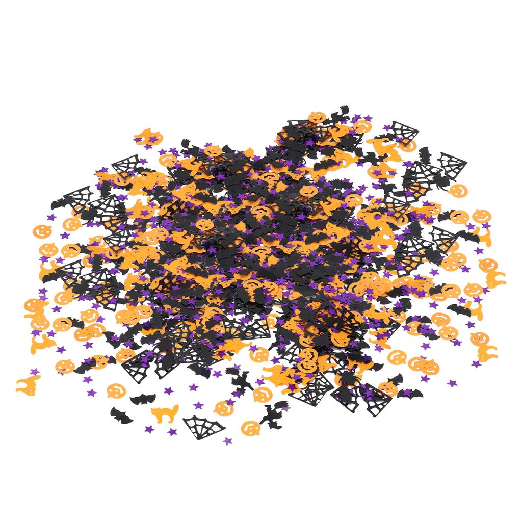 200g Halloween Confetti Halloween Party Table Scatter Confetti Pumpkin Spider Webs Foil Metallic Sequins Confetti Decor