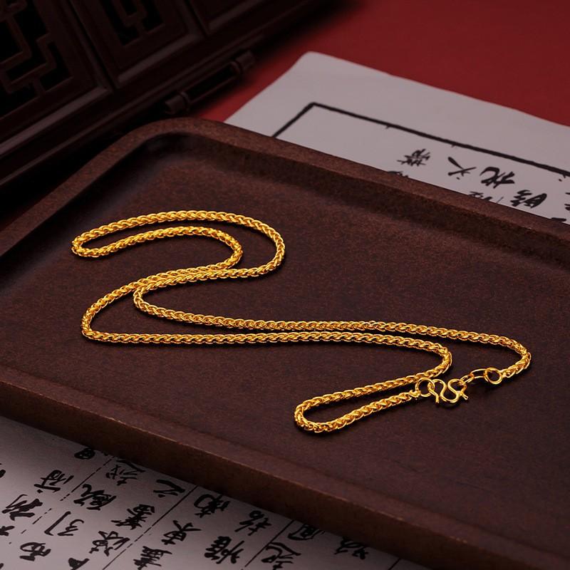 Luxury 24K 9999 Pure Gold real gold Women's Rotatable Three-Circle Yellow God of Wealth Pendant Rotatable Pendant Necklace