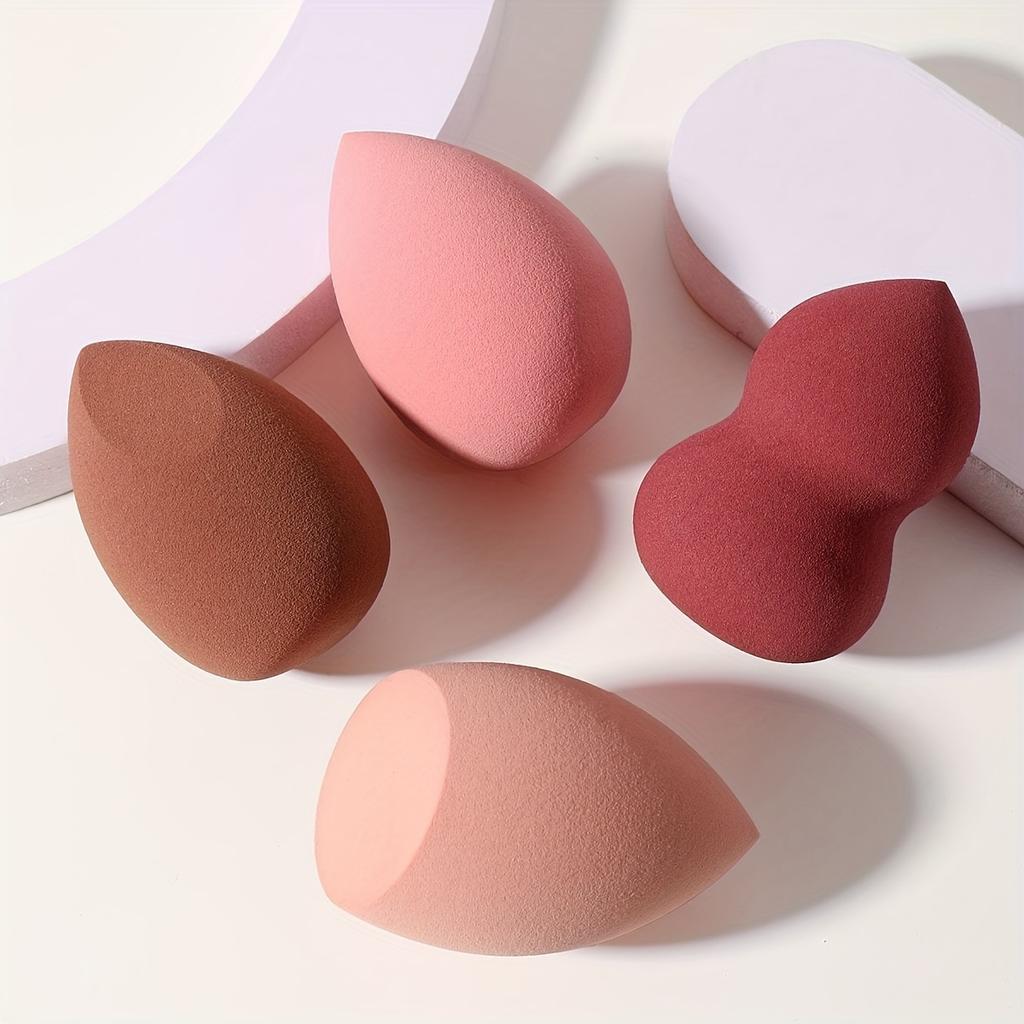 4 Cosmetic Sponge Sets, Cosmetic Egg, Dry and Wet, Cosmetic Sponge for Liquid Foundation, Honey Powder and Foundation Make-up