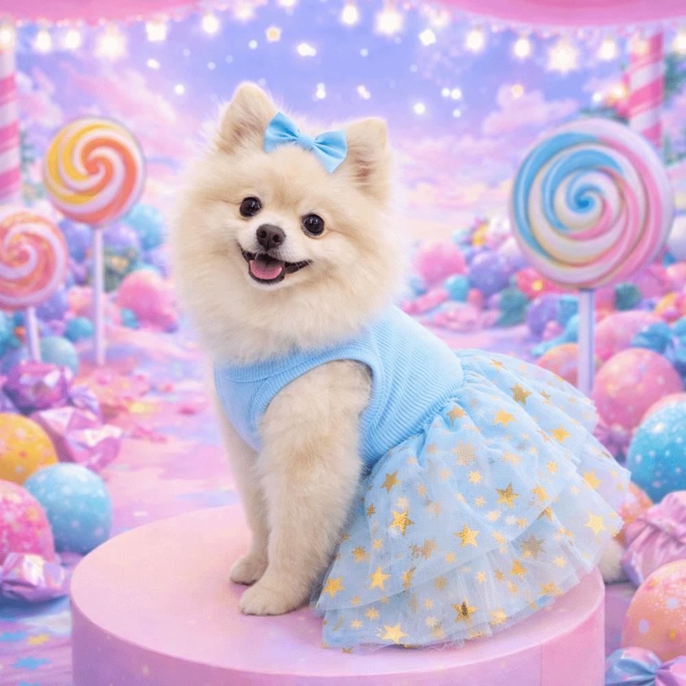 Breathable Puppy Princess Dress Korean Style Pet Strap Puff Skirt Sweet Pet Clothing  Daily Wear