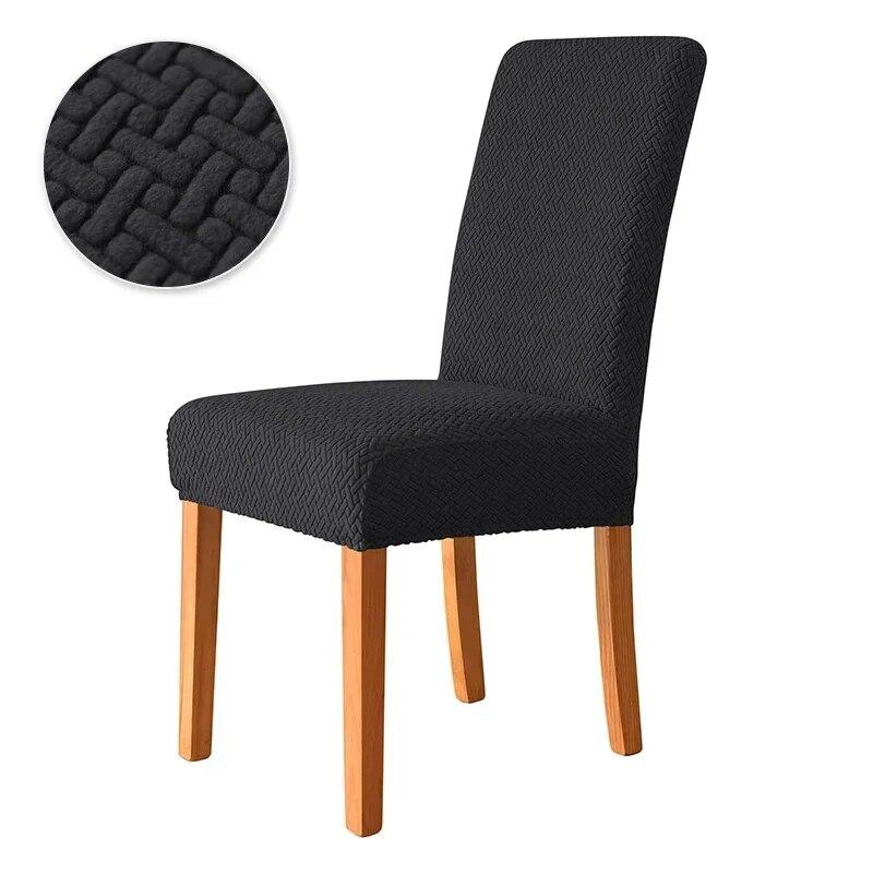 Elastic Dining Room Chair Cover Stretch Jacquard Universal Size Chairs Slipcovers for Dining Kitchen Wedding Banquet Removable