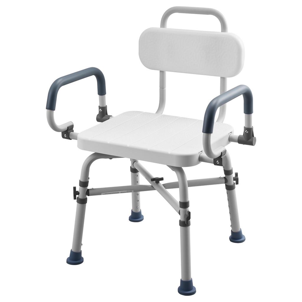 Swivel Shower Chair with Arms and Back, 227 kg Load Heavy Duty Bench Seat for Inside Shower Stall and Bathtub, Height Adjustable Bathroom Bath Tub