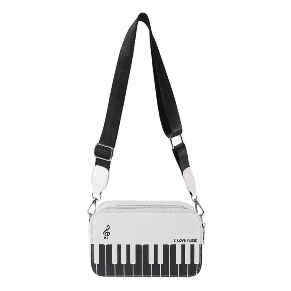 

Винтажная мини-квадратная сумка Модная сумка из искусственной ПУ кожи Простая сумка на плечо в виде пианино для девочек белый