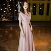 Toast large size evening dress women's 1011 new banquet host elegant temperament annual meeting show thin performance art test car model