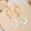 Atmospheric Exaggerated Earrings, Fashionable And Versatile Water Drop Metal Medium And Long Ear Needles