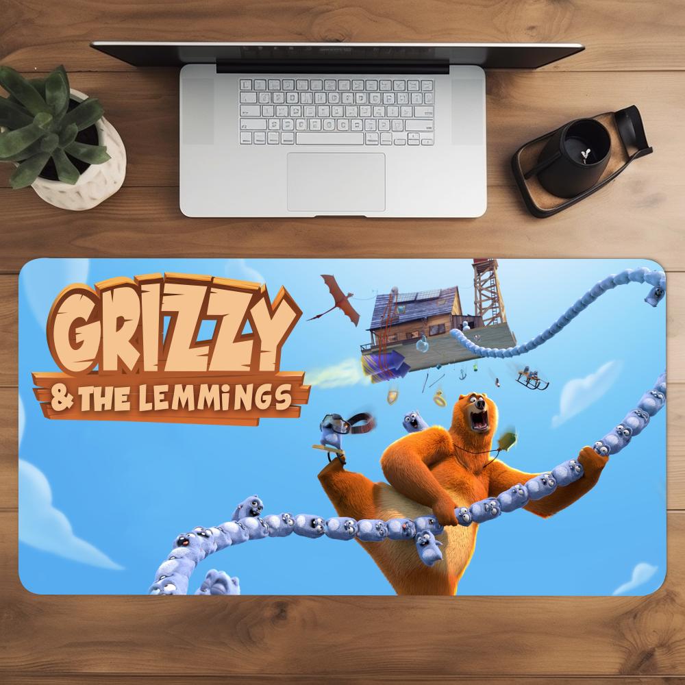 G-Grizzly And L-Lemmings Mouse Pad Gamer Keyboard Mouse Mat Rubber Cartoon Big Motbook Computer PC Mousepad 600x300x2mm