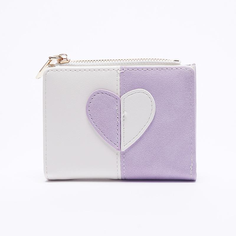 

Новый женский короткий кошелек контрастного цвета, многокарточный кошелек, простой модный женский кошелек для мелочи, короткий кошелек-клипса, тренд фиолетовый