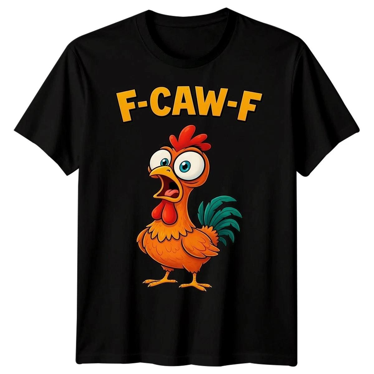 

F-CAW-F Саркастичная футболка с мемом про курицу Смешная готическая футболка на Хэллоуин для взрослых#5 L