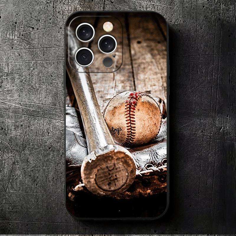 Baseball Sport Soft Phone Case for iPhone 16 16E 17 Air 15 Pro Max 14 Plus 13 Mini 11 12 7 Black Cover Back Shell