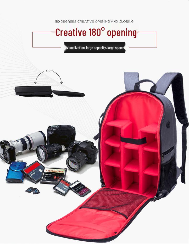 Layered Waterproof DSLR Camera & Laptop Backpack - Large Capacity, Lightweight, Unisex Photography Shoulder Bag