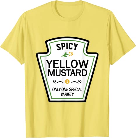 Yellow Mustard DIY Halloween Costume Matching Group MustardTShirt Funny Ketchup Clothes for Couples Gifts Aesthetic Outfits