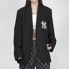 MLB New York Yankees Solid Color Single-Breasted Suit Unisex suit Black 3AJK01014-50BKS