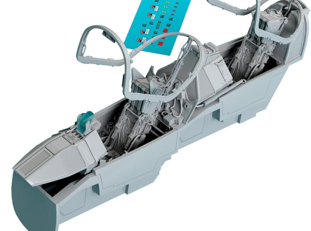 Reskit Mirage 2000N Cockpit with 3D Interior Decals Plastic Model Kit Parts 1/48 (for Kinetic) RSKU48-0375 (Airplane)
