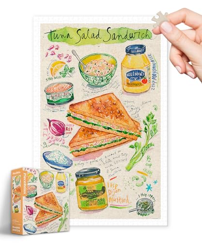 

PieceRelax 1000-Piece Plastic Jigsaw Puzzle Lucile Prache Tuna Salad Sandwich (38x59cm) for Adults, Difficult, No Broken Pieces, Clicks into Place [