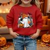 Kid's Halloween Print Hoodie Relaxed Fit Long Sleeve Pullover for Boys and Girls