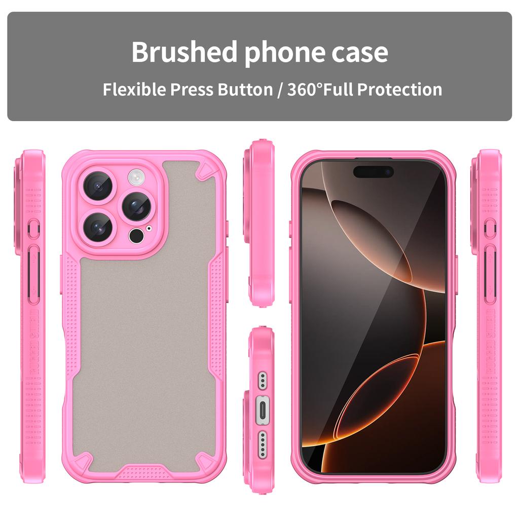 Armor Series For iPhone 16 Pro Case PC+TPU Semi-Transparent Frosted Finish Protective Phone Cover
