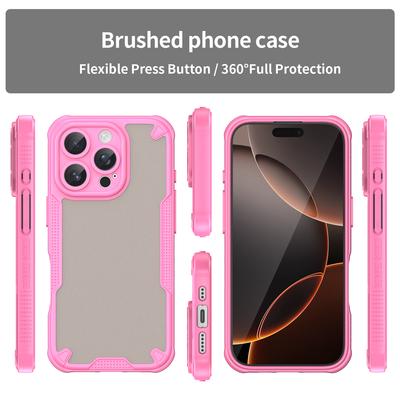 Armor Series For iPhone 16 Pro Max Case PC+TPU Semi-Transparent Frosted Finish Protective Phone Cover