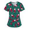 Fruit Plus Size V-Neck Tops Pockets Women Working Uniform Nurse Orange Banana Wear Print Femme Blouse Medical Uniforms Shirts