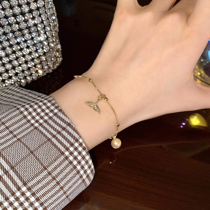 ins style pearl bracelet girls retro niche temperament beaded bracelet high-end couple girlfriend jewelry