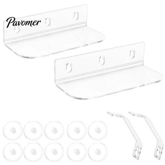 Kitchen Window Herb Stand Sill Plant Shelf with Strong Suction Cups, Clear Acrylic Wall Small Item Display Rack Mounted Floating Ledge, for