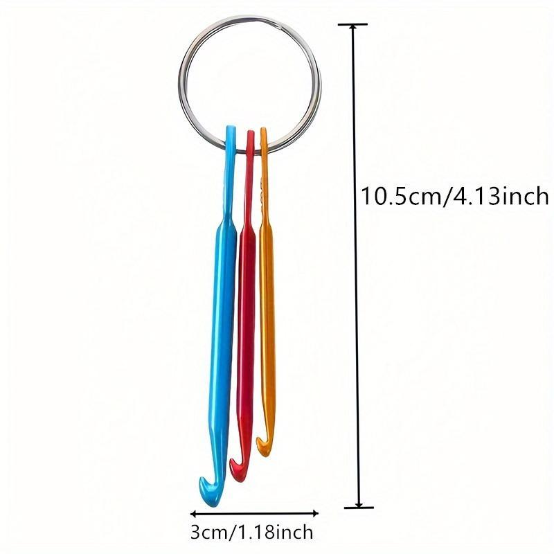 3pcs/set 5sets Multicolour Mini Aluminum Keychain Crochet Hooks DIY Crafts Tools Knitting Needles