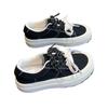 2025 New Black Canvas Shoes for Women's Autumn Korean Version of Students Platform Shoes Versatile Casual Campus Wind Shoes for Women
