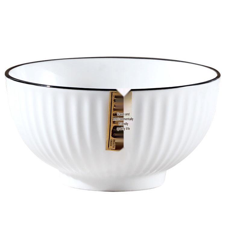 Creative Ceramic Rice and Soup Bowl - Simple, Round, Single-Piece Tableware