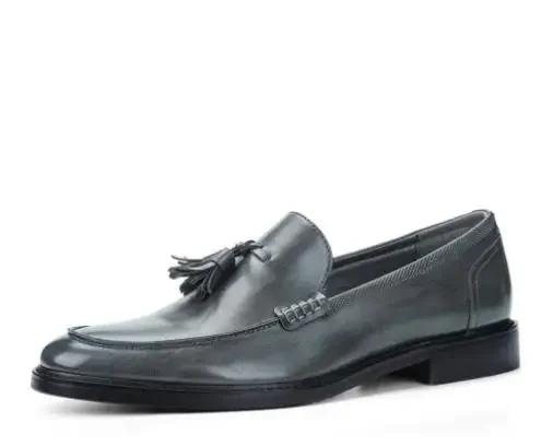 

Модные мужские повседневные туфли в американском стиле, удобные, модные, роскошные лоферы, мужские кожаные туфли 48 серый