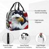 Bald Eagle Thermal Lunch Box Insulated Lunch Bags for Women Men American Flag Reusable Lunch Tote Bags for Work Picnic Travel