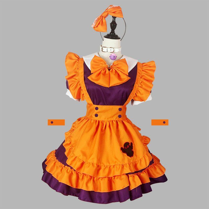 Halloween Lolita Dress Restaurant Work Uniform Japanese Anime Maid Outfit Cosplay Costume