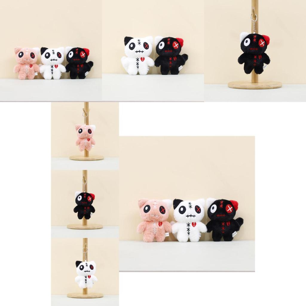 Adorable Plush Cat Keychain Alien Big Eye Cat Doll Soft Toy Bag Charm For Kids