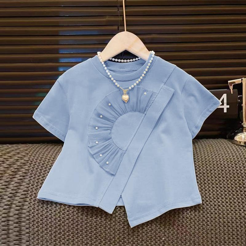 

VONDA Женские летние блузки с круглым вырезом и коротким рукавом, украшенные жемчугом XL