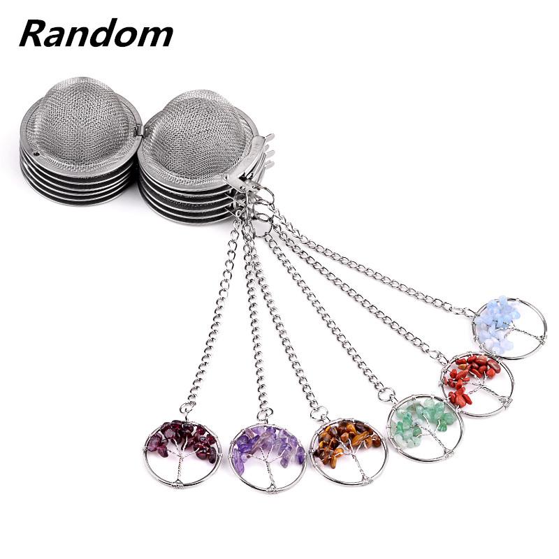 

Ситечко для чая из натурального камня Древо жизни Ситечко из нержавеющей стали для приготовления чая Приправа Мешочек Коробка для специй Аксессуар 5cm