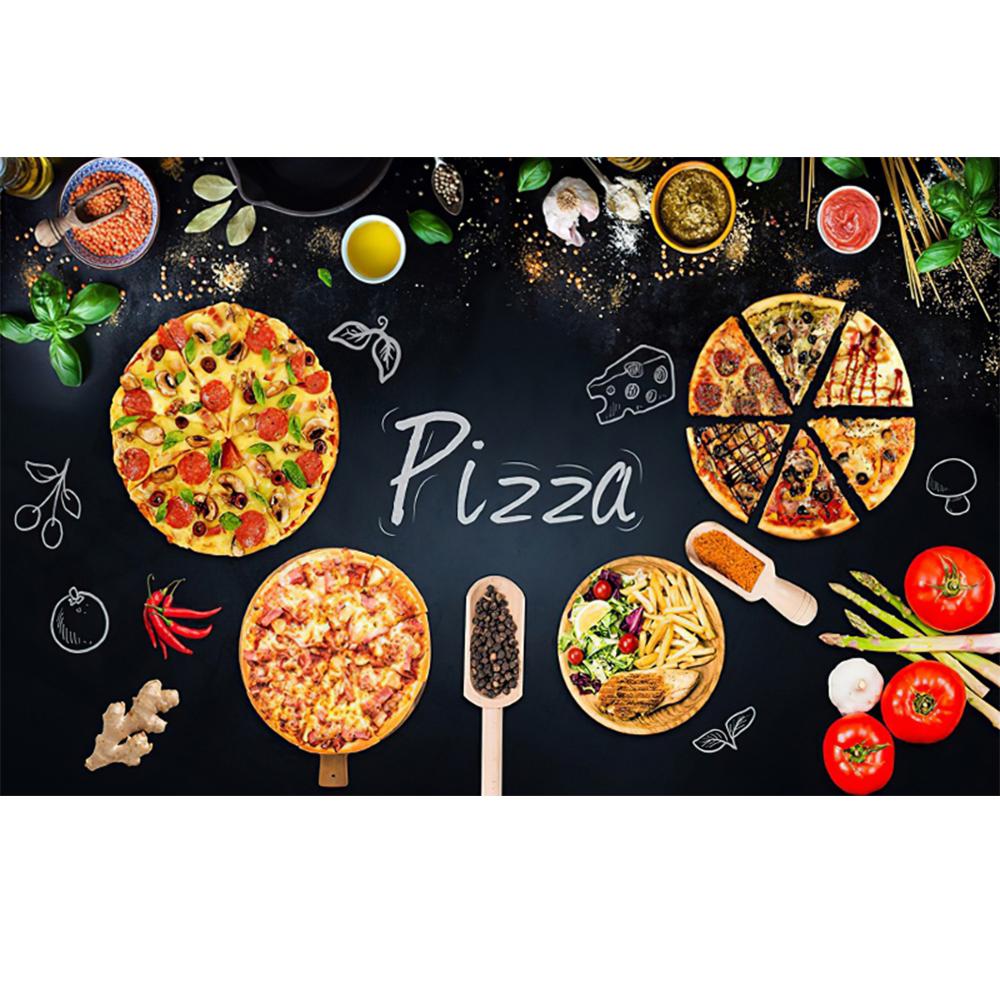 Pizza Mural Wallpaper Pizza Shop Blackboard Background Wall Mural Restaurant Large Pizza Store Wallpaper