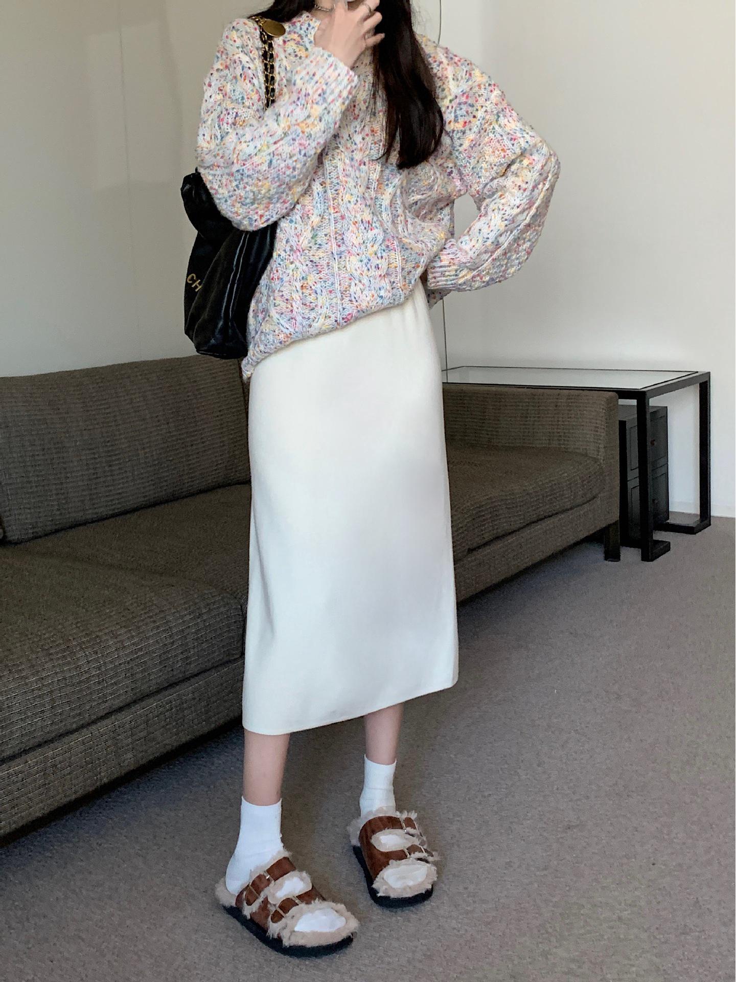 

Women s High-Waisted A-Line Corduroy Midi Skirt: Slimming, Hip-Covering, Perfect for Autumn & Winter. M абрикосовый