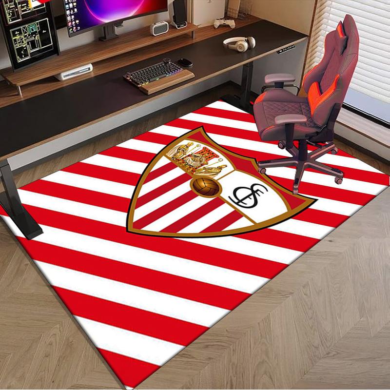 Sevilla Fc Crest Design Area Rug for Office, Chair Rug, Decorative Carpet Livingroom Mat, Large Size Fan gifts Christmas gifts