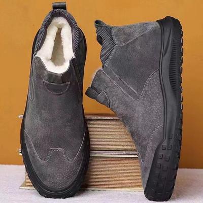 Men's Shoes Winter Cotton Shoes Fleece Warm High-top Two Cotton Shoes Men's Martin Boots Moist Cold-proof Waterproof Tooling Snow Boots