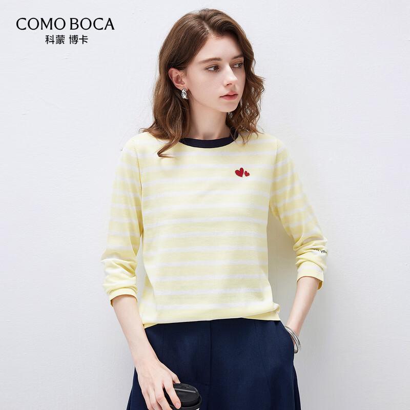 KEMONG BOKA Women s Striped Mulberry Silk Blend Knit T-Shirt 2XL