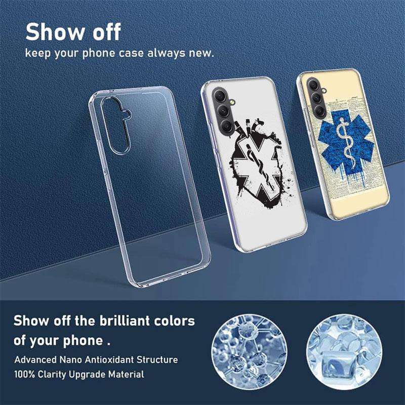EMT EMS Medical Rescue Case For Phone Samsung Galaxy A12 A22 A32 A52 A52S A13 A23 A33 A53 A14 A24 A34 A54 5G A73 A42 A9 A8 A7 A6