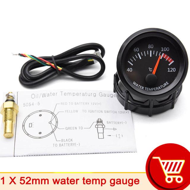 Universal 52mm 2" Oil Temp Temperature Gauge 50~150℃ Digital Pointer W/Sensor 1/8 NPT Car Meter Oil Pressure Gauge Bar Sensor