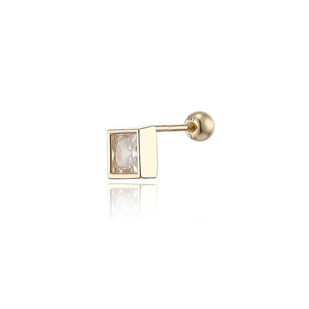 LLOYD L-Carat Modern British Princess Cut 14k Gold Piercing LPFL1026G