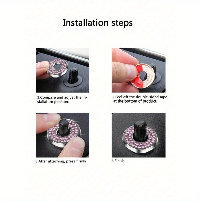 4pcs White Car Interior Door Lock Cover Ring Trim Accessories Fit for Mercedes Benz C-class C200l Glc260 C260l