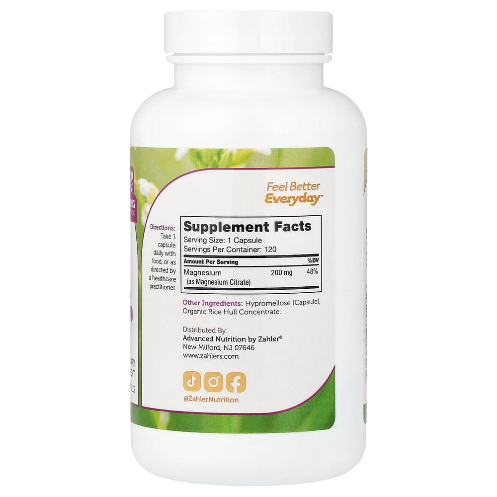 iHerb Zylor Bioactive Magnesium Citrate 200mg Capsules, 120 Count
