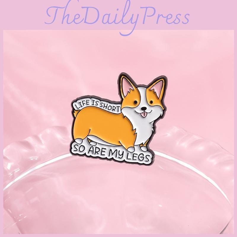 Corgi Delightful Letter Brooch Pin Vibrant Cartoon Design Versatile Fashion Accessory