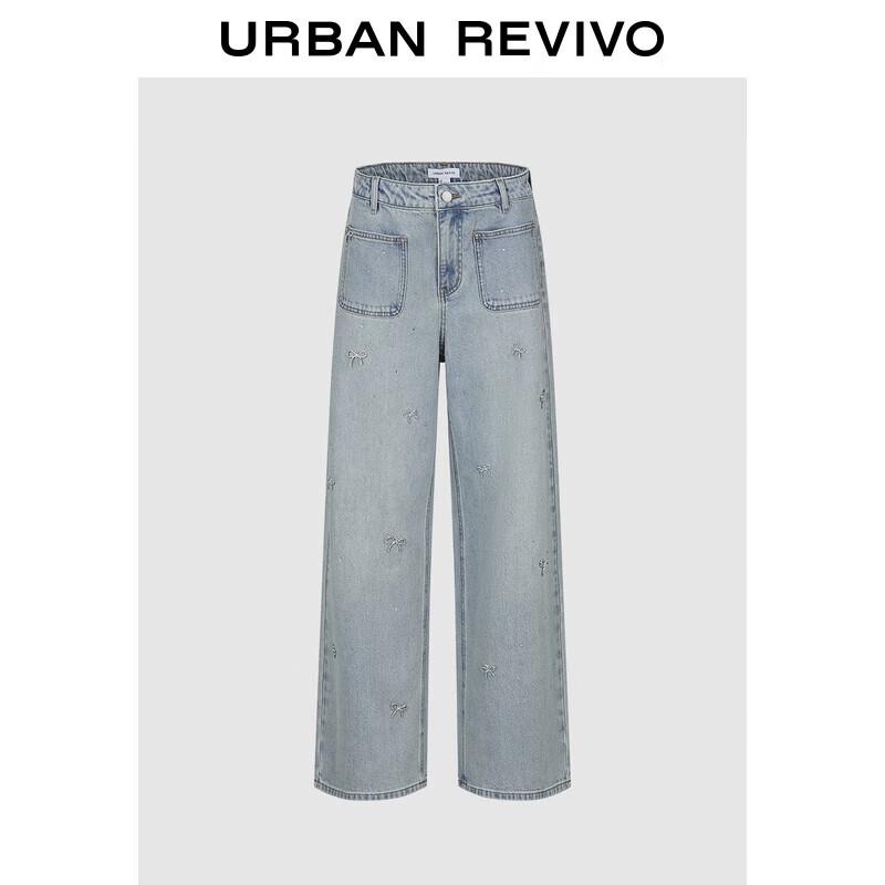 

Женские повседневные синие джинсы-кюлоты из денима с деталью в виде банта 30