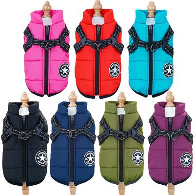 Grote Hondenjas Met Harnas Winter Warme Hondenkleding Voor Labrador Waterdichte Grote Hondenjas Chihuahua Franse Bulldog Outfits