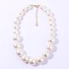 Popular women's fashion exaggerated large imitation pearl necklace bracelet earrings set personalized jewelry set